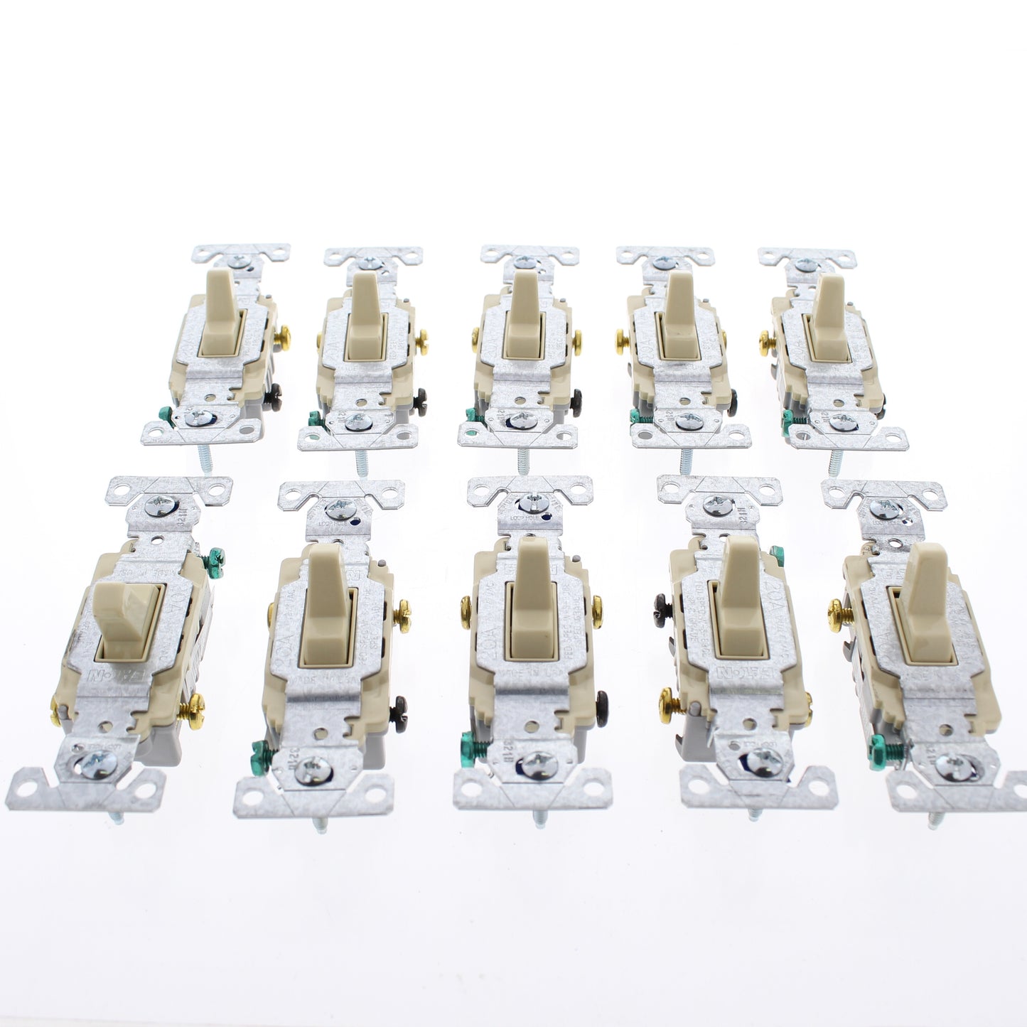 Eaton CS320V Ivory Commercial Toggle Wall Light Switches 3-Way Control 20A 10pcs
