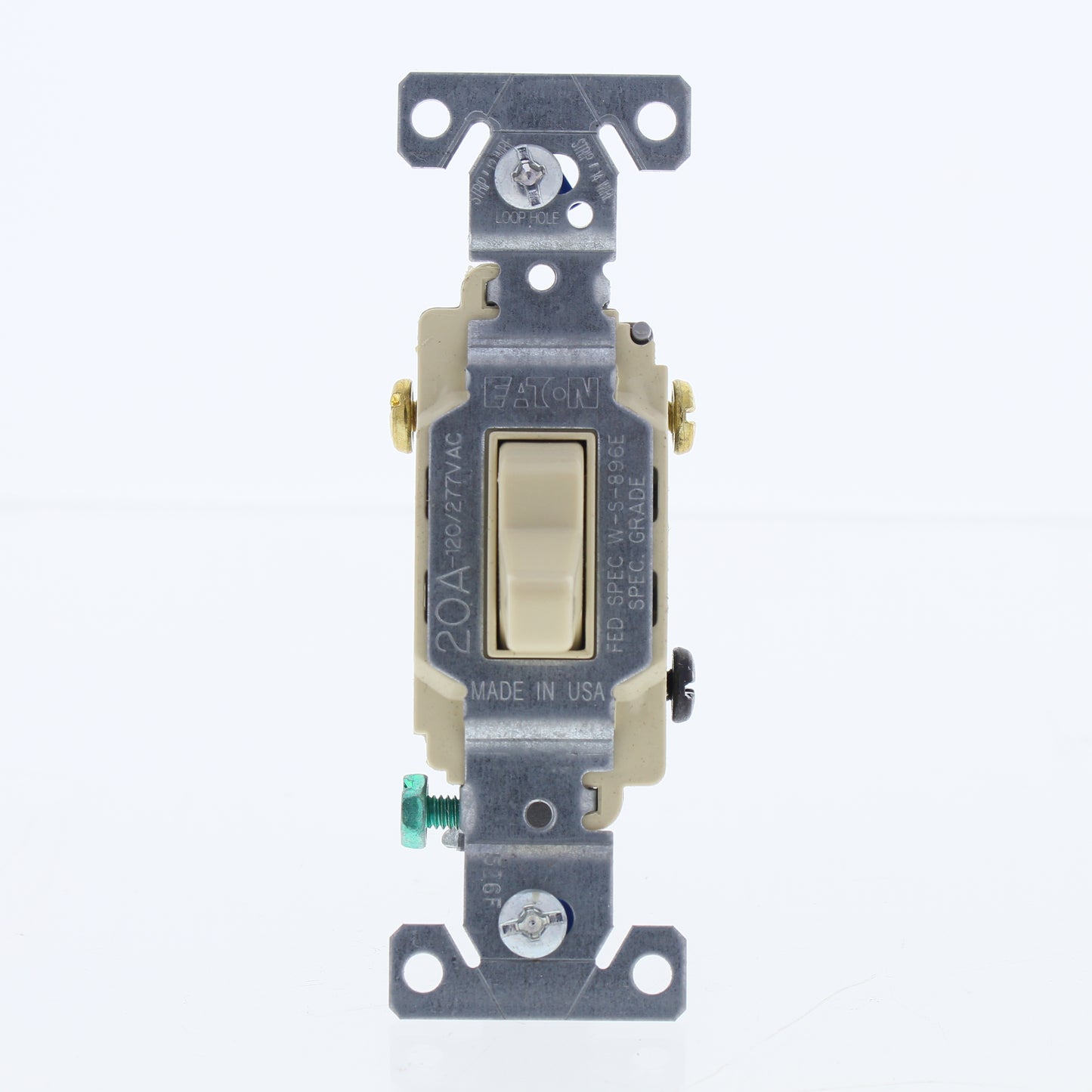 Eaton Ivory Commercial Toggle Wall Light Switch 3-Way 20A Bulk CS320V