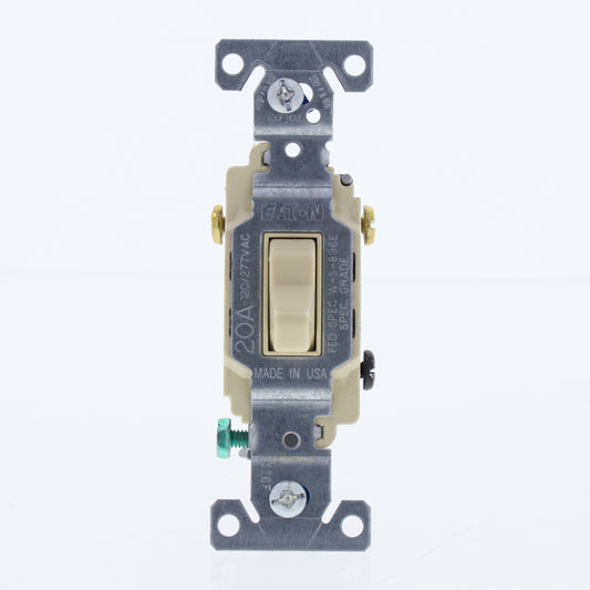 Eaton Ivory Commercial Toggle Wall Light Switch 3-Way 20A Bulk CS320V