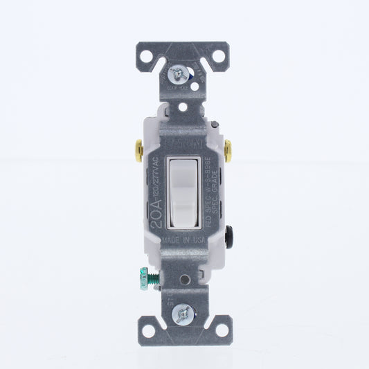 Eaton White Commercial Toggle Wall Light Switch 3-Way 20A Bulk CS320W