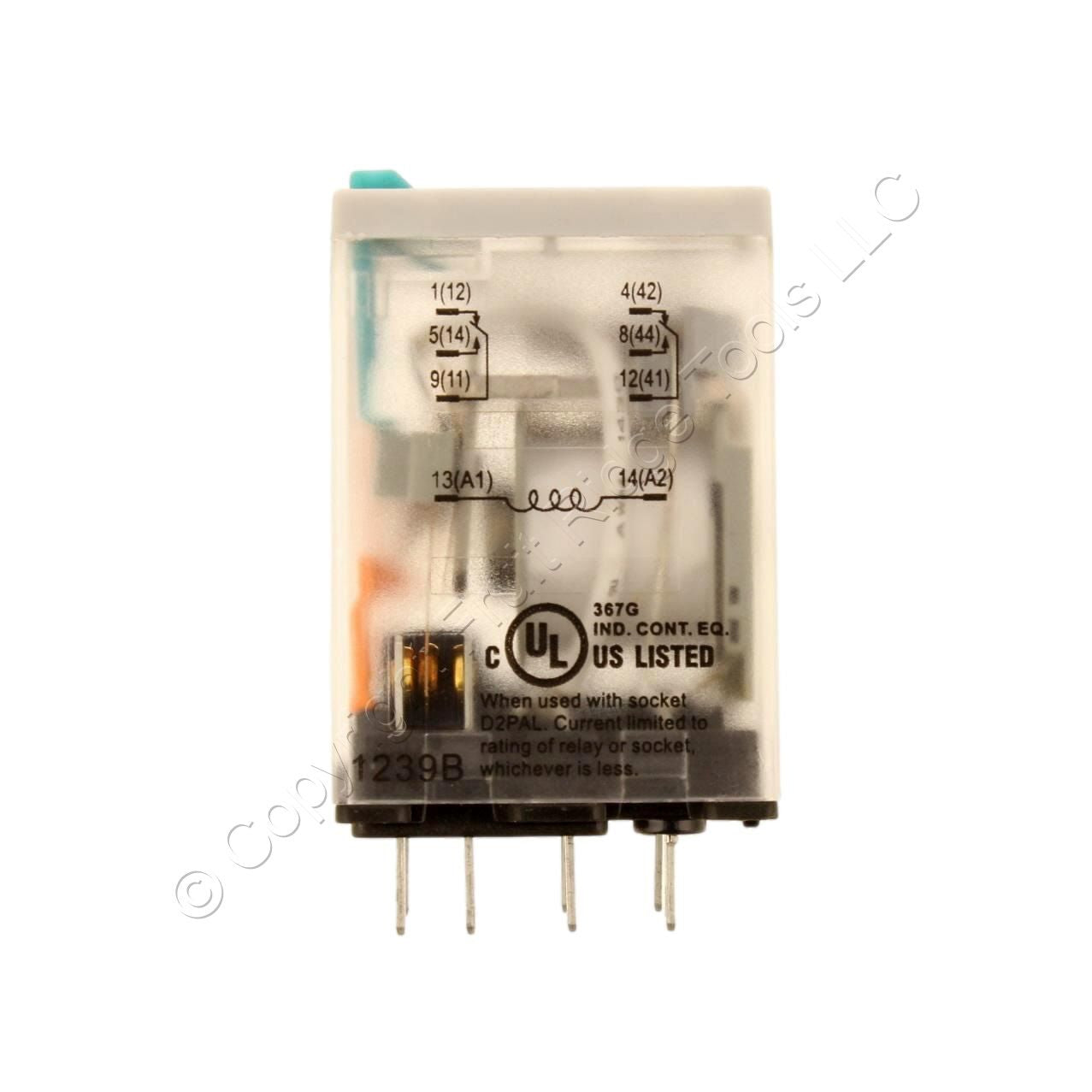 Eaton D2 Series Plug-In Control Relay DPDT 48VDC Coil 10A 2,600 Ohm D2PF2AW1
