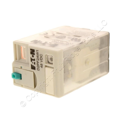 Eaton D2 Series Plug-In Control Relay DPDT 48VDC Coil 10A 2,600 Ohm D2PF2AW1