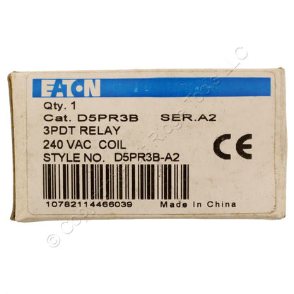 Eaton D5PR3B-A2 D5 Plug-In Relay 3PDT 240VAC Coil 16A 7200 Ohm