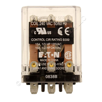 Eaton D5PR3B-A2 D5 Plug-In Relay 3PDT 240VAC Coil 16A 7200 Ohm