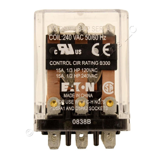 Eaton D5PR3B-A2 D5 Plug-In Relay 3PDT 240VAC Coil 16A 7200 Ohm