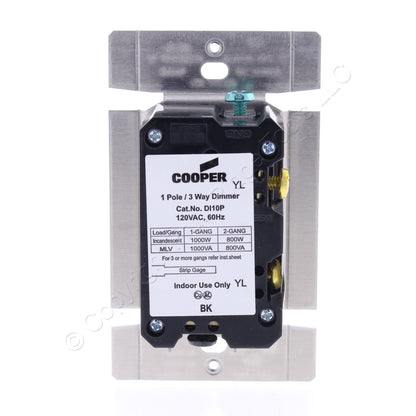Eaton Lt Almond 1-Pole/3-Way Decorator Slide Dimmer Incandescent 1000W DI10P-LA