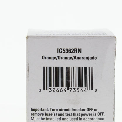 Eaton Orange Isolated Ground Heavy Duty Receptacle Outlet 20A 125V IG5362RN
