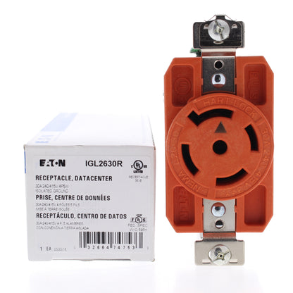Eaton IGL2630R Isolated Ground 30A Locking Receptacle NEMA L26-30R 240/415V 3�Y