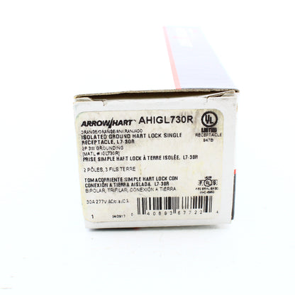 Eaton Orange Isolated Ground Turn Twist Locking Outlet L7-30R 30A 277V IGL730R