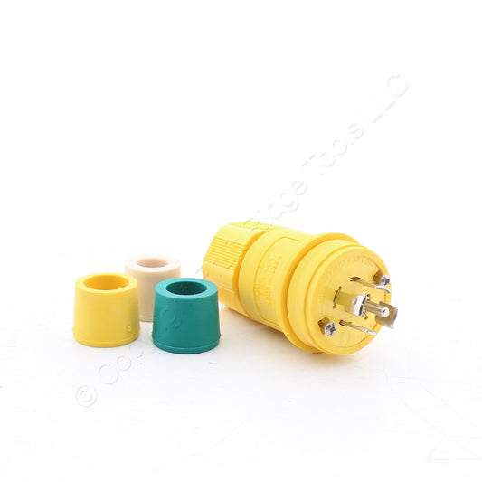 Eaton Yellow Watertight Locking Plug Nema L23-20R 20A 347/600V 3PHY 4P5W L2320PW