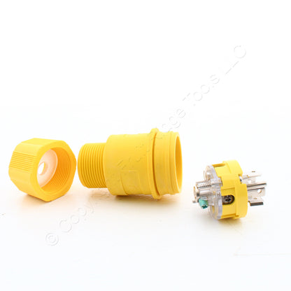 Eaton Yellow Watertight Locking Plug Nema L23-20R 20A 347/600V 3PHY 4P5W L2320PW