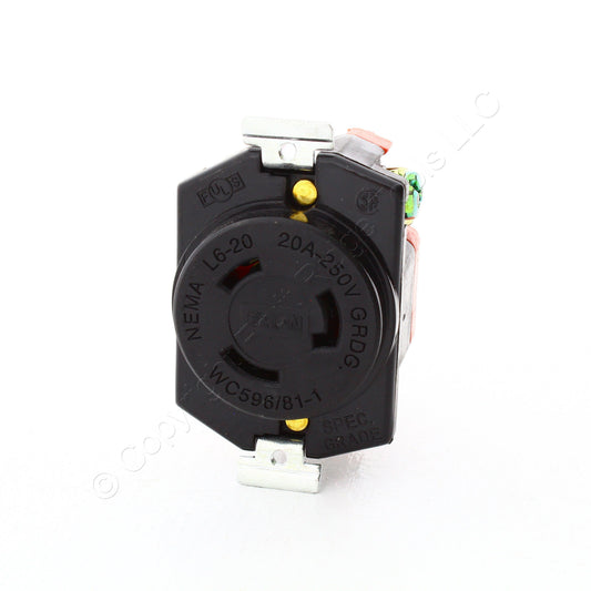 Eaton Short Strap Twist Locking Receptacle Outlet Nema L6-20R 20A 250V L620R2