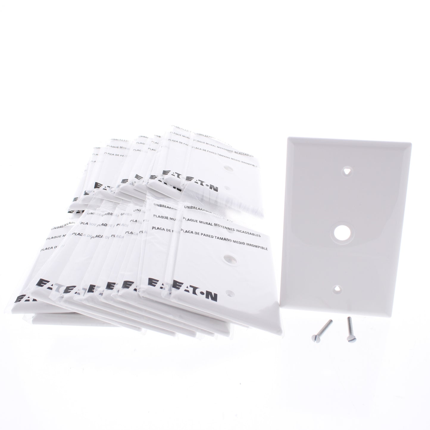 Eaton PJ11W White 1-Gang Phone .406" Unbreakable Mid-Size Covers Box Mount 20pcs