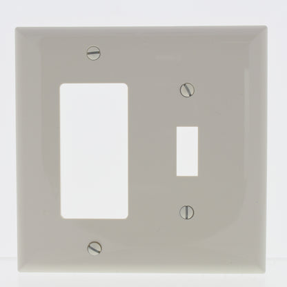 Eaton PJ126LA Light Almond 2-Gang Toggle Decorator GFCI Mid-Size Nylon Wallplate
