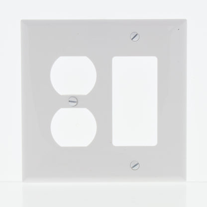 Eaton PJ126V Ivory 2-Gang Toggle Switch Decorator GFCI Nylon Mid-Size Wallplate