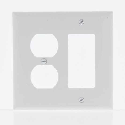 Eaton PJ126V Ivory 2-Gang Toggle Switch Decorator GFCI Nylon Mid-Size Wallplate