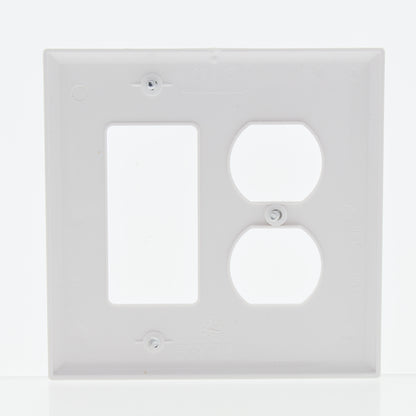 Eaton PJ126V Ivory 2-Gang Toggle Switch Decorator GFCI Nylon Mid-Size Wallplate