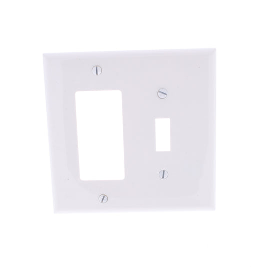 Eaton PJ126W White 2-Gang Toggle Decorator Unbreakable Mid-Size Wallplate 20pcs