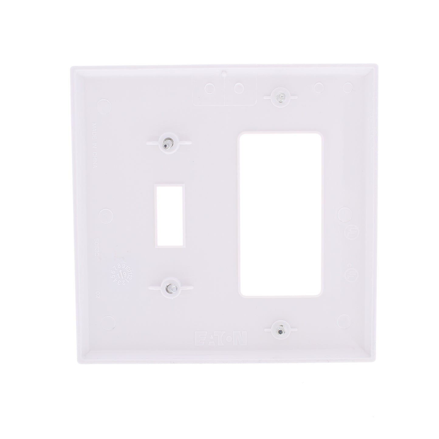 Eaton PJ126W White 2-Gang Toggle Decorator Unbreakable Mid-Size Wallplate 20pcs