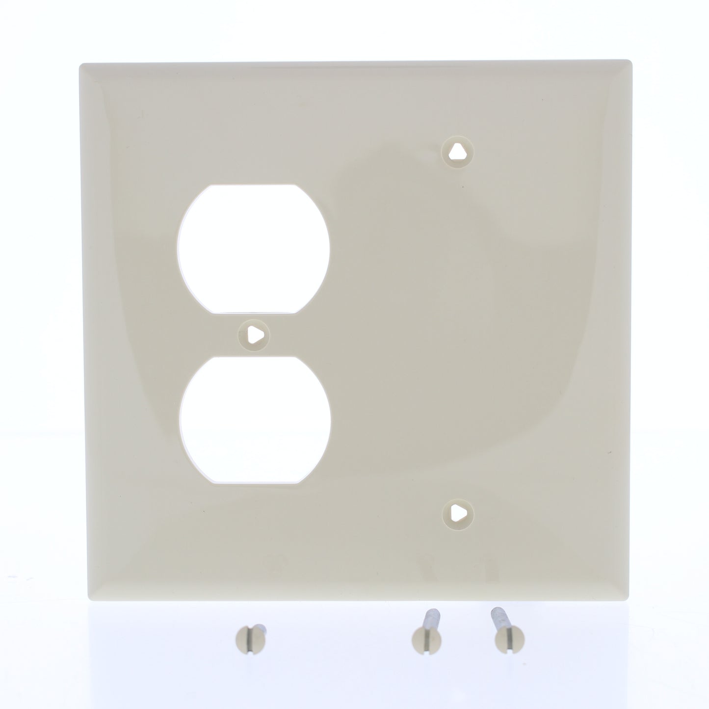 Eaton PJ138V Ivory 2-Gang Duplex Blank Unbreakable Mid-Size Wallplate Box Mount