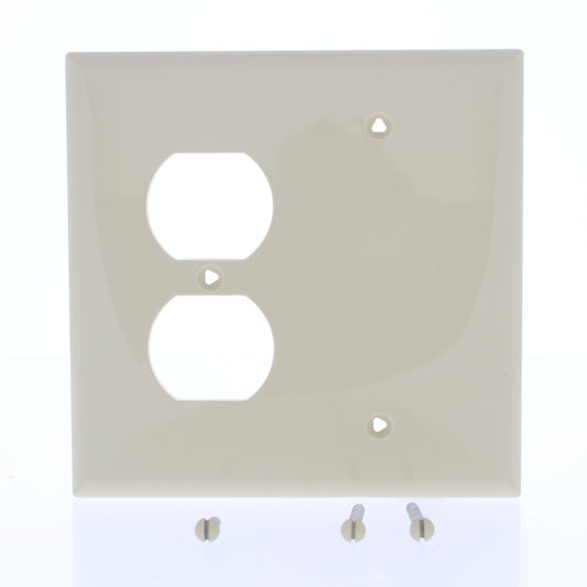 Eaton PJ138V Ivory 2-Gang Duplex Blank Unbreakable Mid-Size Wallplate Box Mount