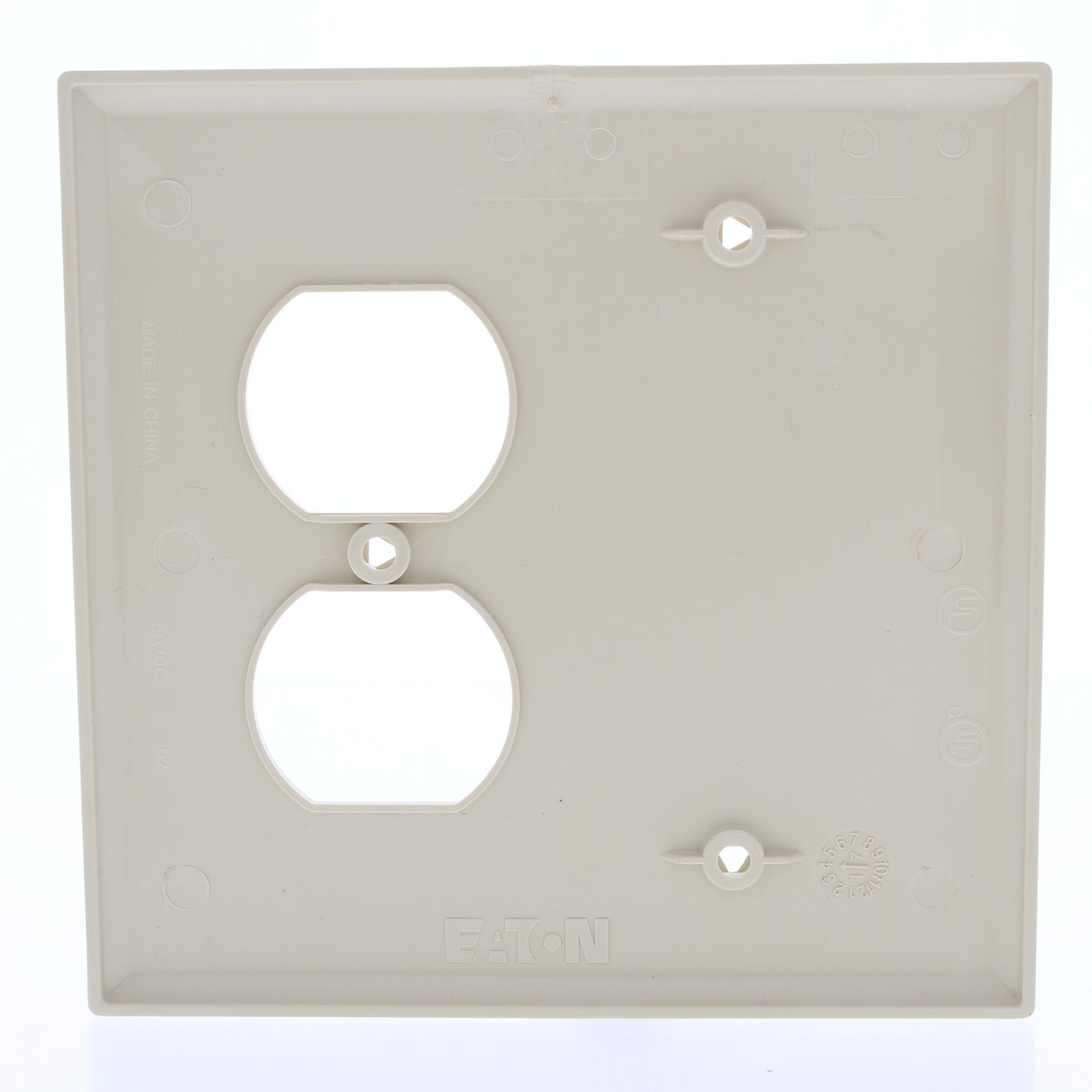 Eaton PJ138V Ivory 2-Gang Duplex Blank Unbreakable Mid-Size Wallplate Box Mount