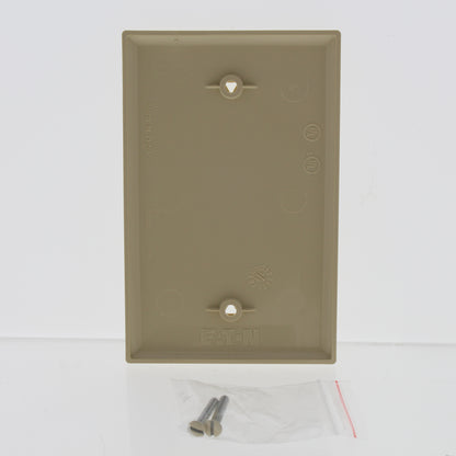 Eaton PJ13V Ivory 1-Gang Blank Unbreakable Mid-Size Wallplate Cover Box Mount