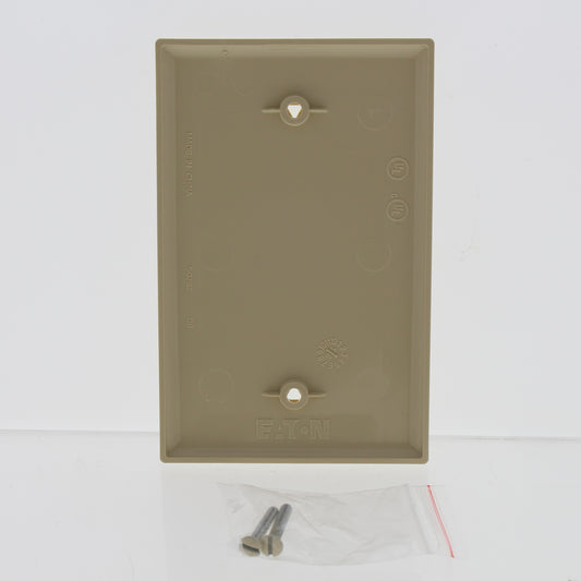 Eaton PJ13V Ivory 1-Gang Blank Unbreakable Mid-Size Wallplate Cover Box Mount