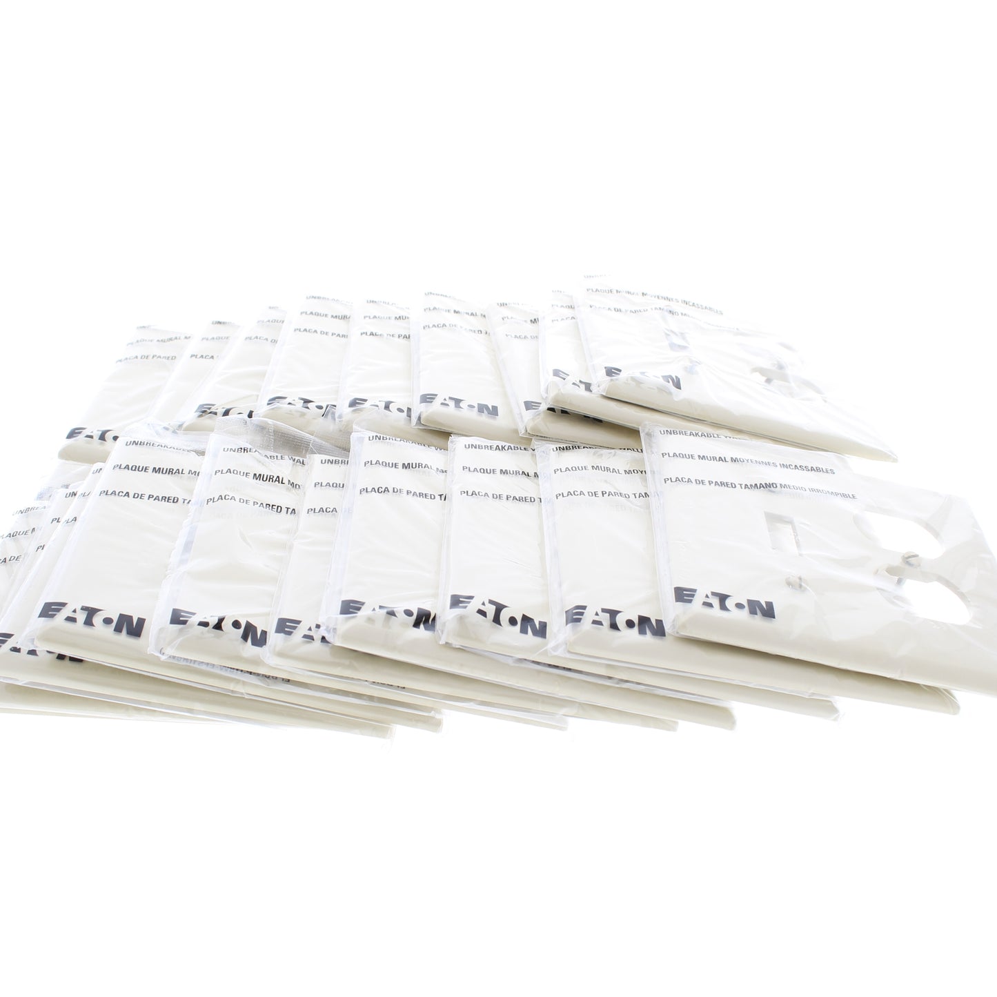 Eaton PJ18V Ivory 2-Gang Toggle Duplex Unbreakable Mid-Size Wallplate Cover 20pc