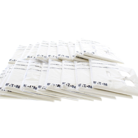 Eaton PJ18V Ivory 2-Gang Toggle Duplex Unbreakable Mid-Size Wallplate Cover 20pc
