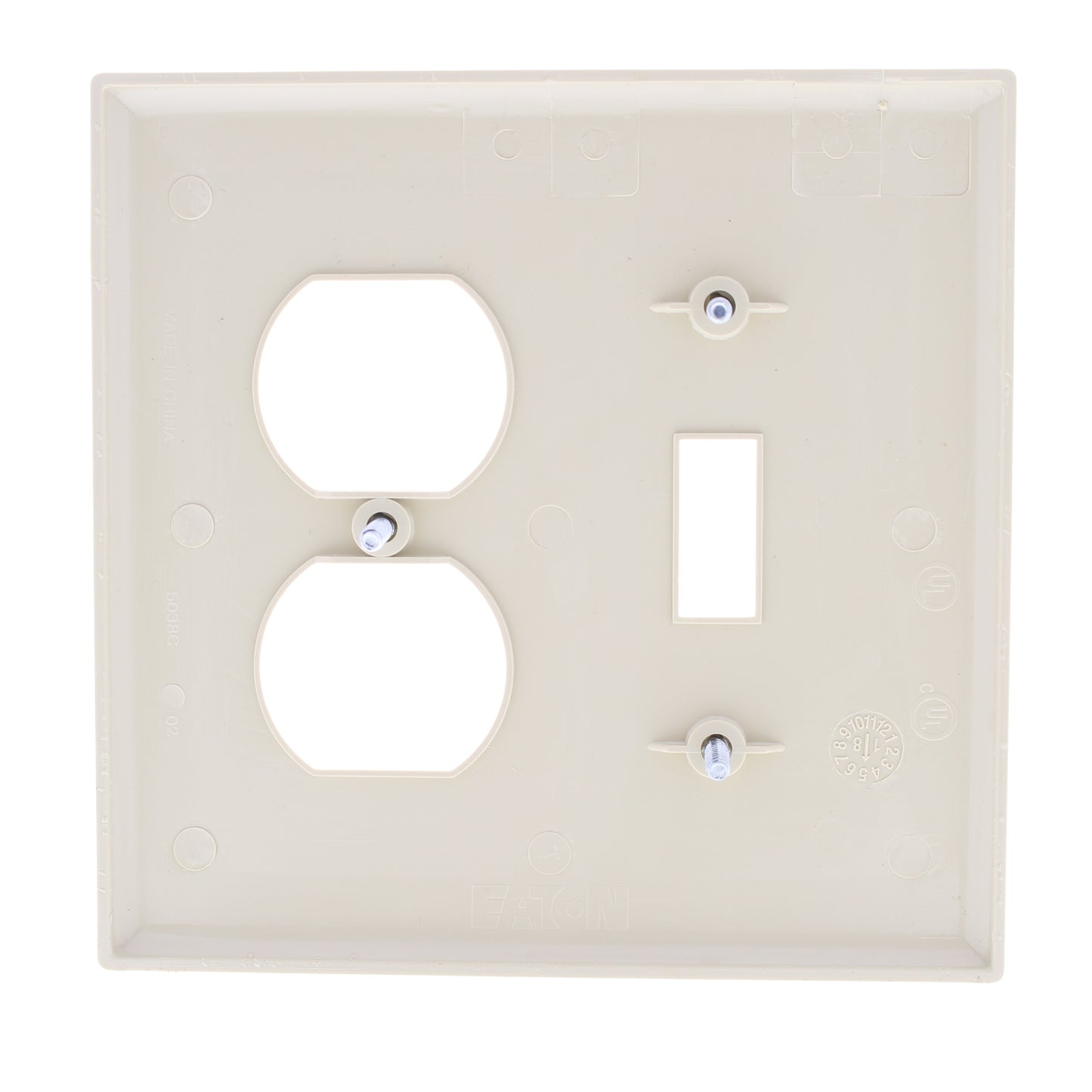 Eaton PJ18V Ivory 2-Gang Toggle Duplex Unbreakable Mid-Size Wallplate Cover 20pc