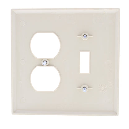 Eaton PJ18V Ivory 2-Gang Toggle Duplex Unbreakable Mid-Size Wallplate Cover 20pc