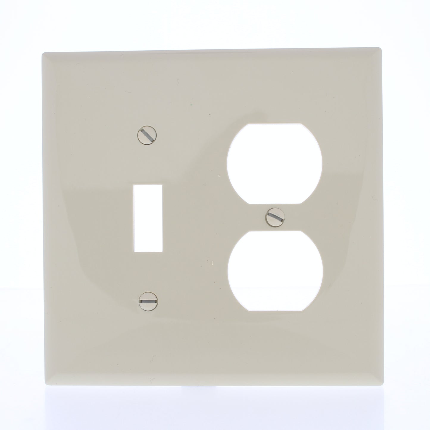 Eaton PJ18V Ivory 2-Gang Toggle Switch Duplex Outlet Mid-Size Nylon Wallplate