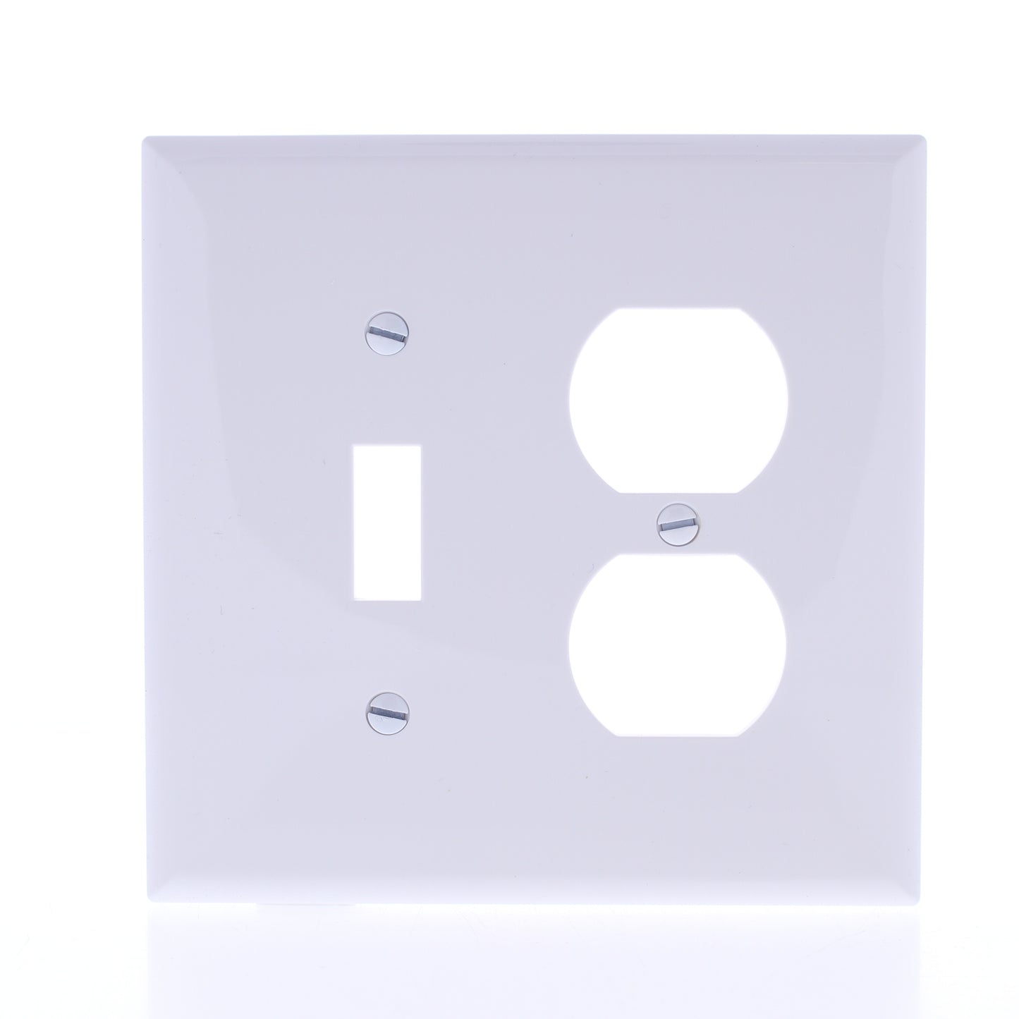 Eaton PJ18W White 2-Gang Toggle Duplex Outlet Unbreakable Nylon Wallplate Cover