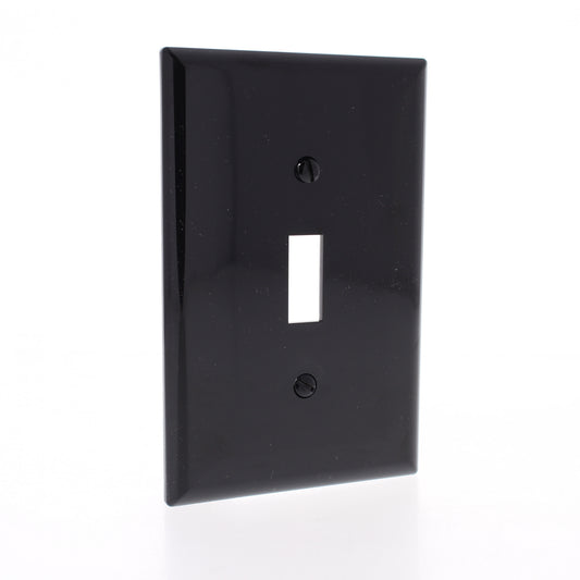 Eaton Black Unbreakable Mid-Size Toggle Switch Cover Plate Nylon Wallplate PJ1BK