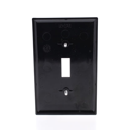 Eaton Black Unbreakable Mid-Size Toggle Switch Cover Plate Nylon Wallplate PJ1BK
