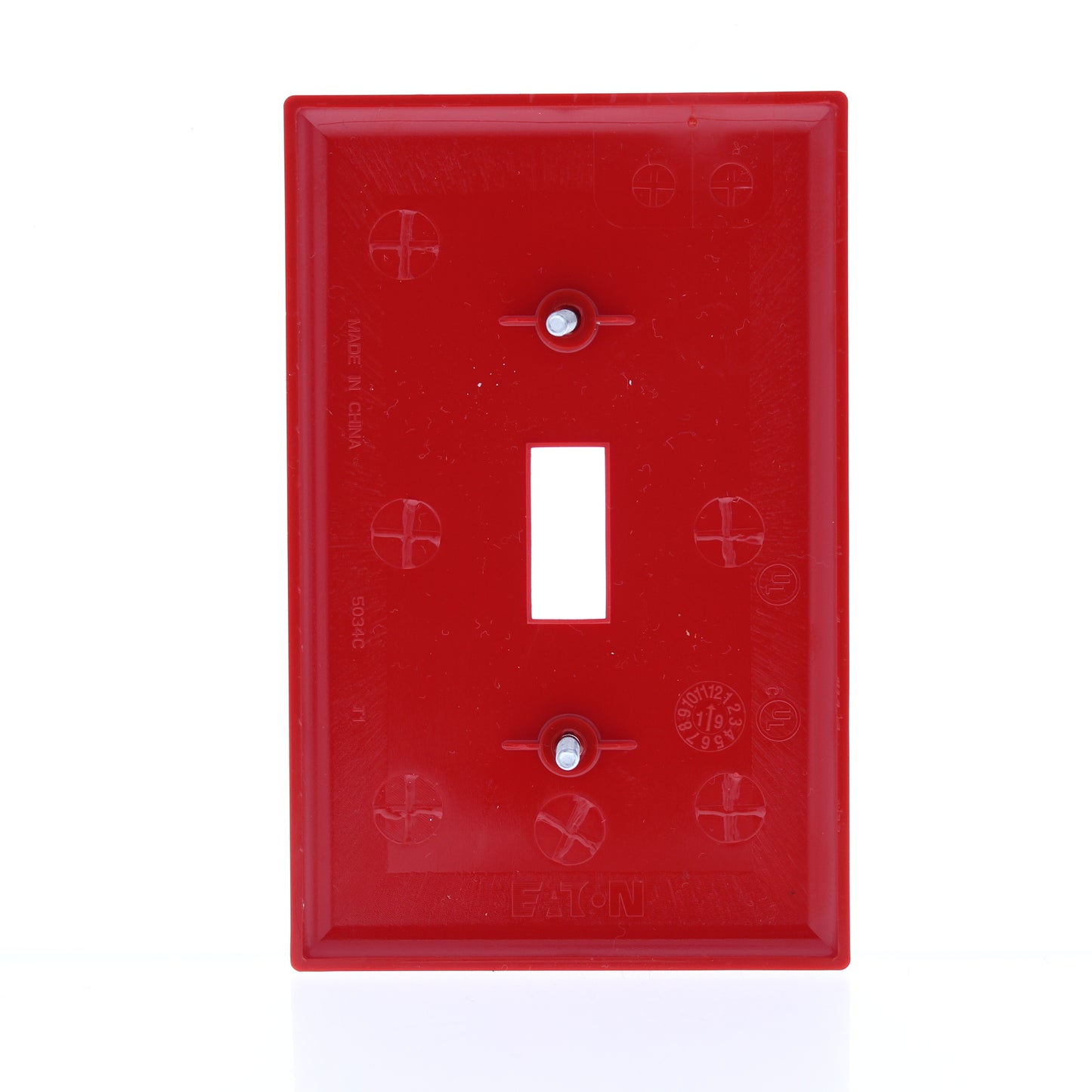 Eaton PJ1RD Red 1-Gang Toggle Thermoplastic Unbreakable Mid-Size Wallplate Cover
