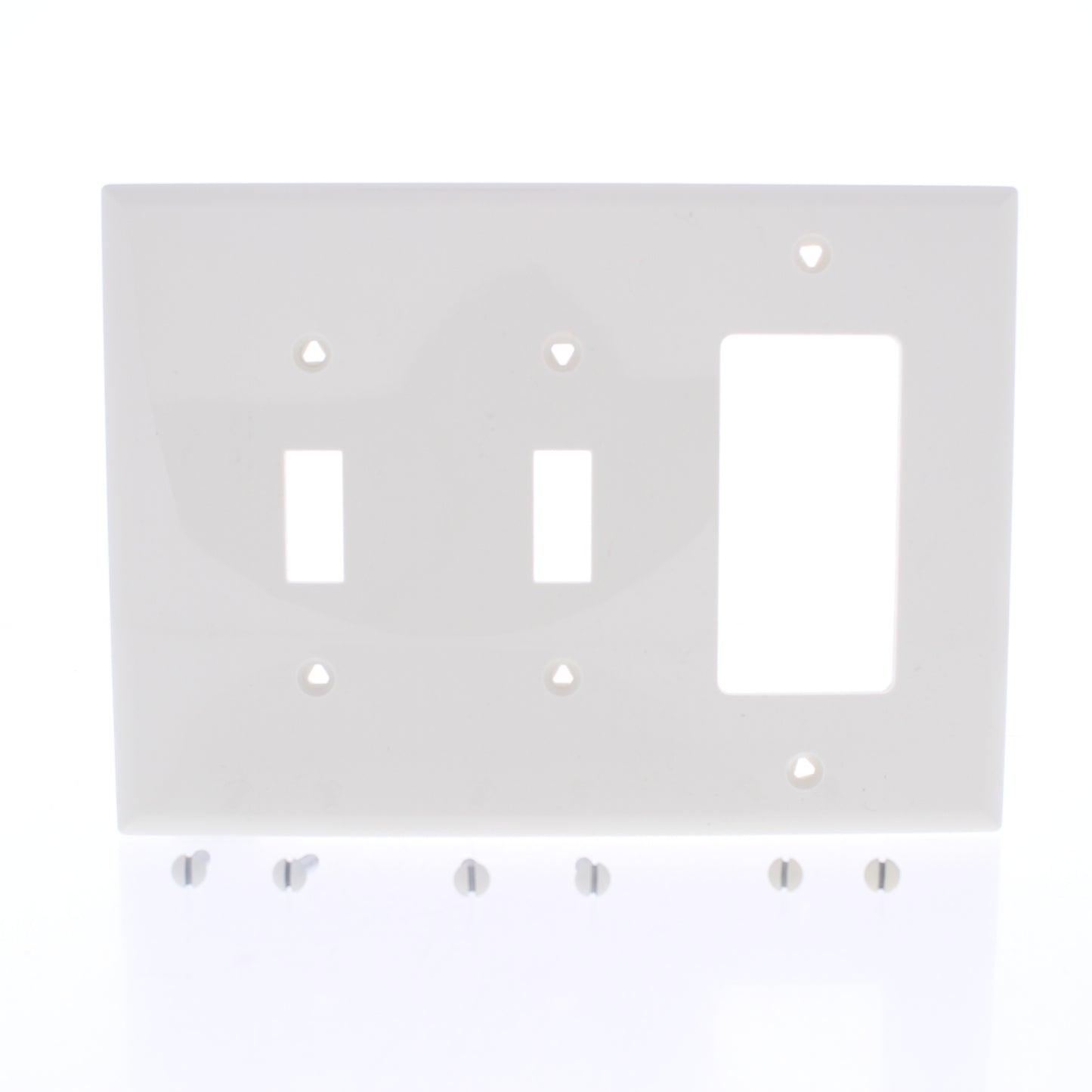 Eaton PJ226LA Lt Almond 3-Gang Toggle Decorator Unbreakable Mid-Size Wallplate
