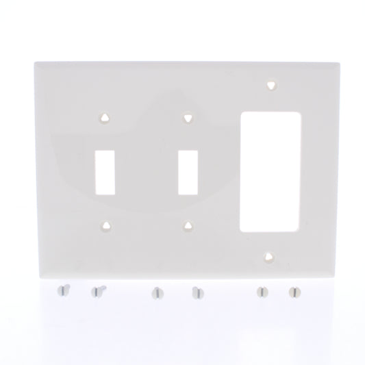 Eaton PJ226LA Lt Almond 3-Gang Toggle Decorator Unbreakable Mid-Size Wallplate