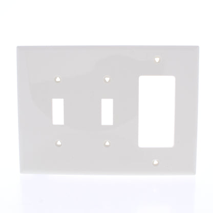 Eaton PJ226LA Lt Almond 3-Gang Toggle Decorator Unbreakable Mid-Size Wallplate