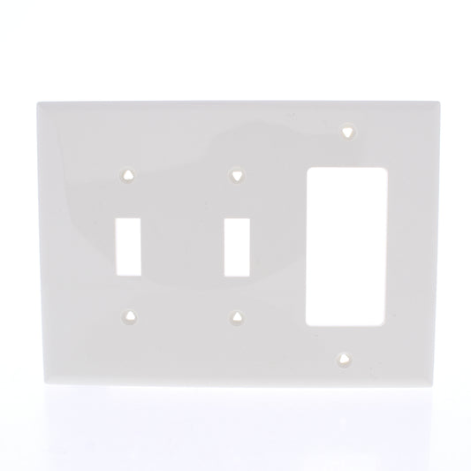 Eaton PJ226LA Lt Almond 3-Gang Toggle Decorator Unbreakable Mid-Size Wallplate