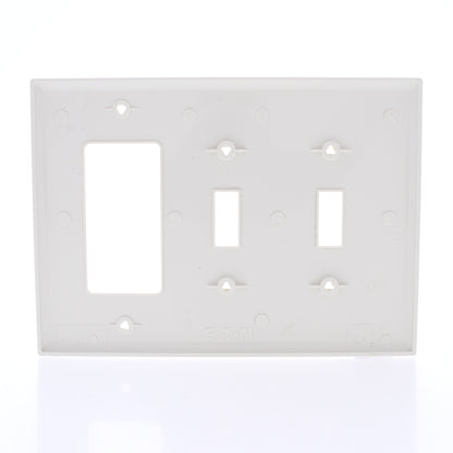 Eaton PJ226LA Lt Almond 3-Gang Toggle Decorator Unbreakable Mid-Size Wallplate