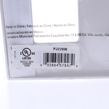 Eaton PJ226W White 3-Gang Toggle Decorator Unbreakable Mid-Size Wallplate Cover