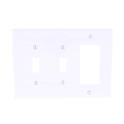 Eaton PJ226W White 3-Gang Toggle Decorator Unbreakable Mid-Size Wallplate Cover