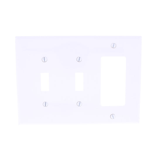 Eaton PJ226W White 3-Gang Toggle Decorator Unbreakable Mid-Size Wallplate Cover