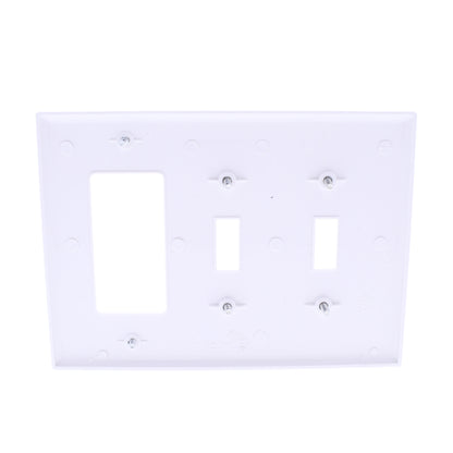 Eaton PJ226W White 3-Gang Toggle Decorator Unbreakable Mid-Size Wallplate Cover