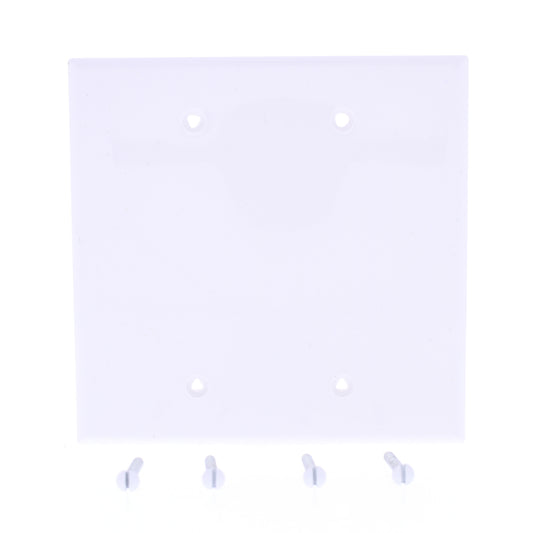 Eaton PJ23W White 2-Gang Blank Centered Unbreakable Mid-Size Wallplate Box Mount