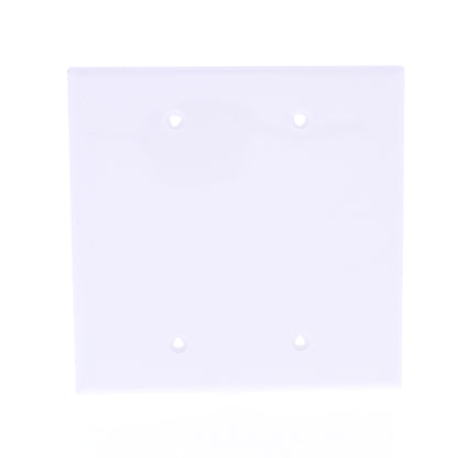Eaton PJ23W White 2-Gang Blank Centered Unbreakable Mid-Size Wallplate Box Mount