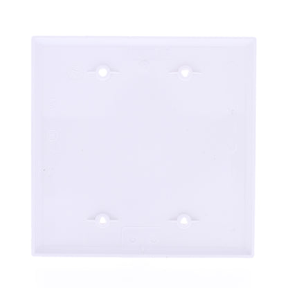 Eaton PJ23W White 2-Gang Blank Centered Unbreakable Mid-Size Wallplate Box Mount