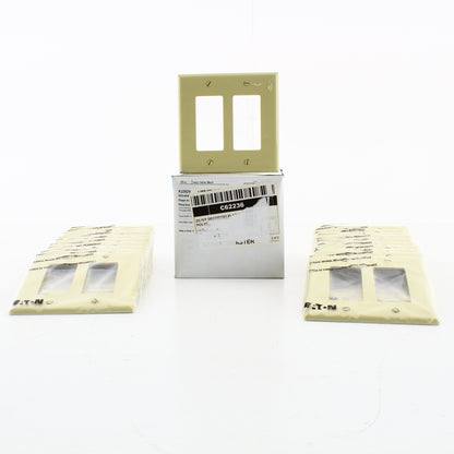 Eaton PJ262V Ivory 2-Gang Decorator GFCI Nylon Mid-Size Wallplate Cover 20-pack